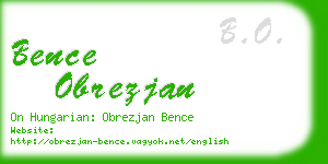 bence obrezjan business card